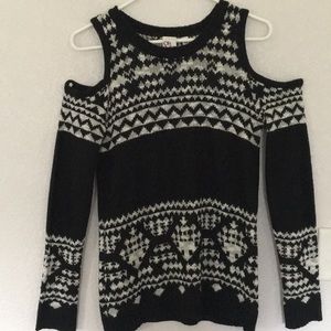 Black and white knitted sweater